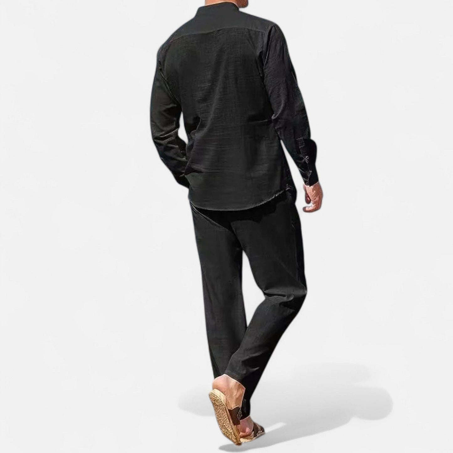 Lorovero | Men’s Long Sleeve Linen Two-Piece Set