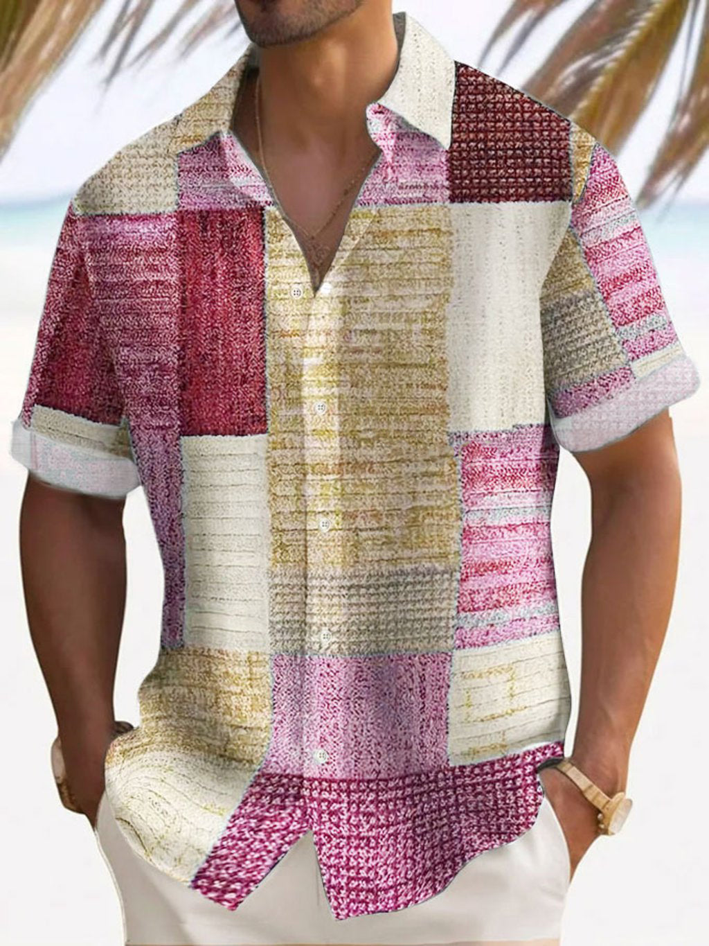 Lorovero | Dave™ Breezy Patchwork Short Sleeve Shirt