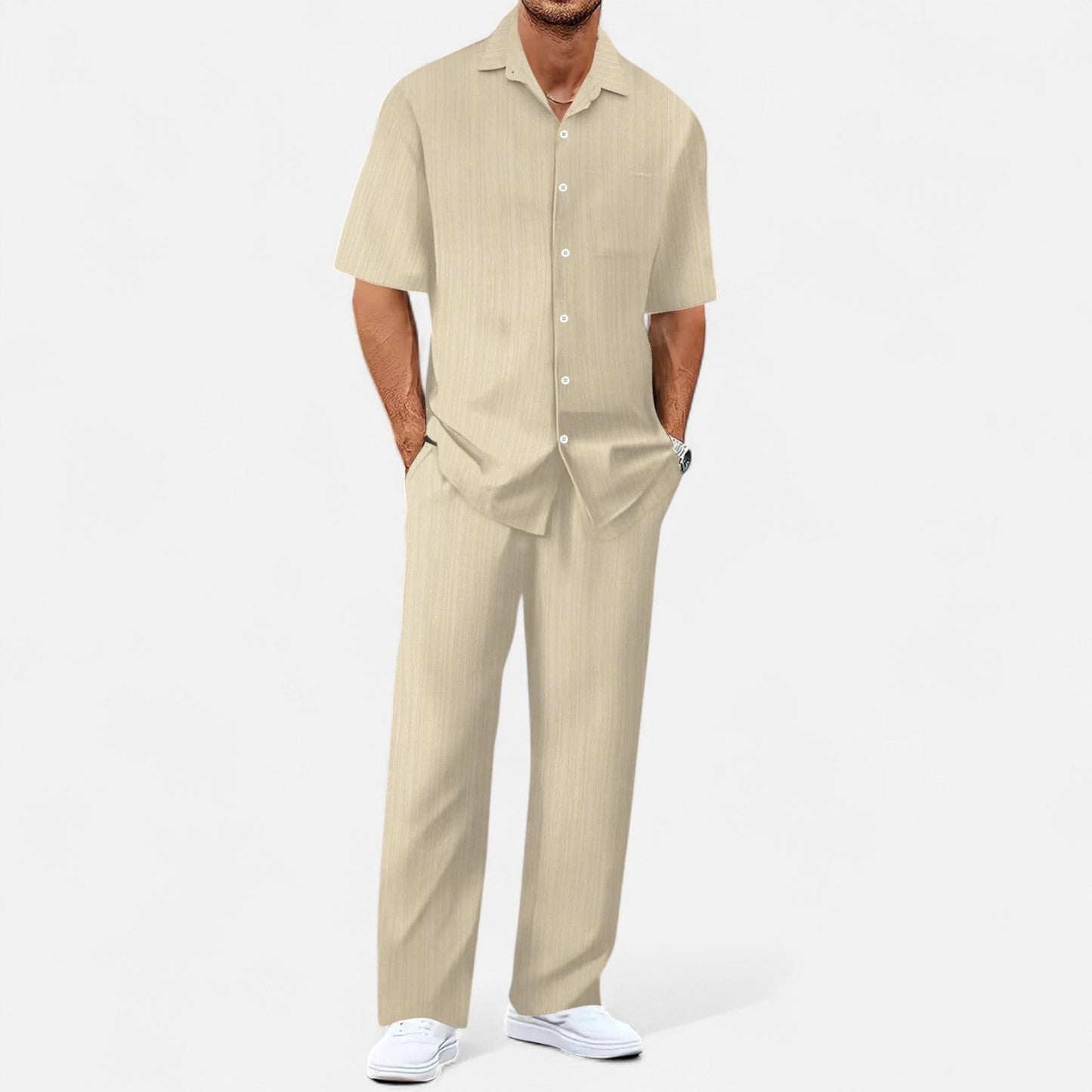 Lorovero | Men’s Long Two-Piece Set – Relaxed Refinement, All-Season Versatility