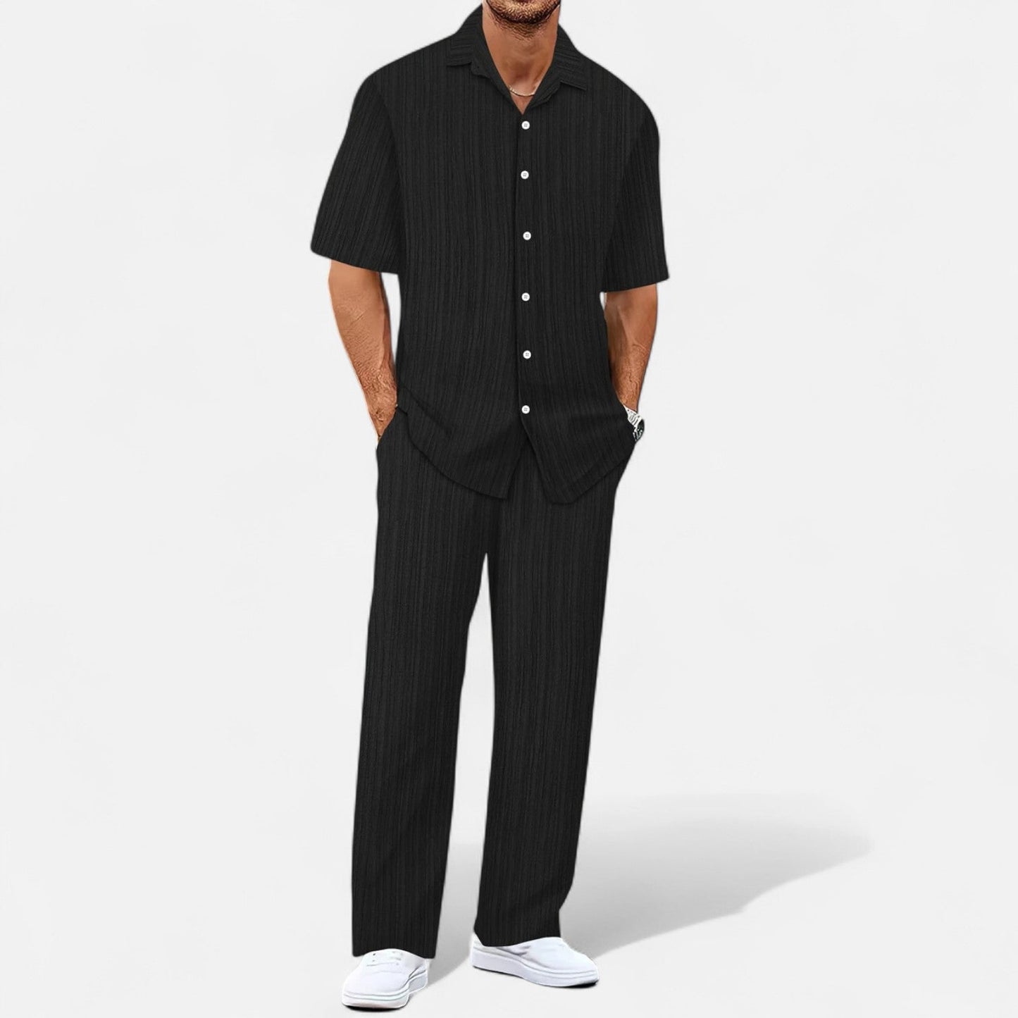 Lorovero | Men’s Long Two-Piece Set – Relaxed Refinement, All-Season Versatility