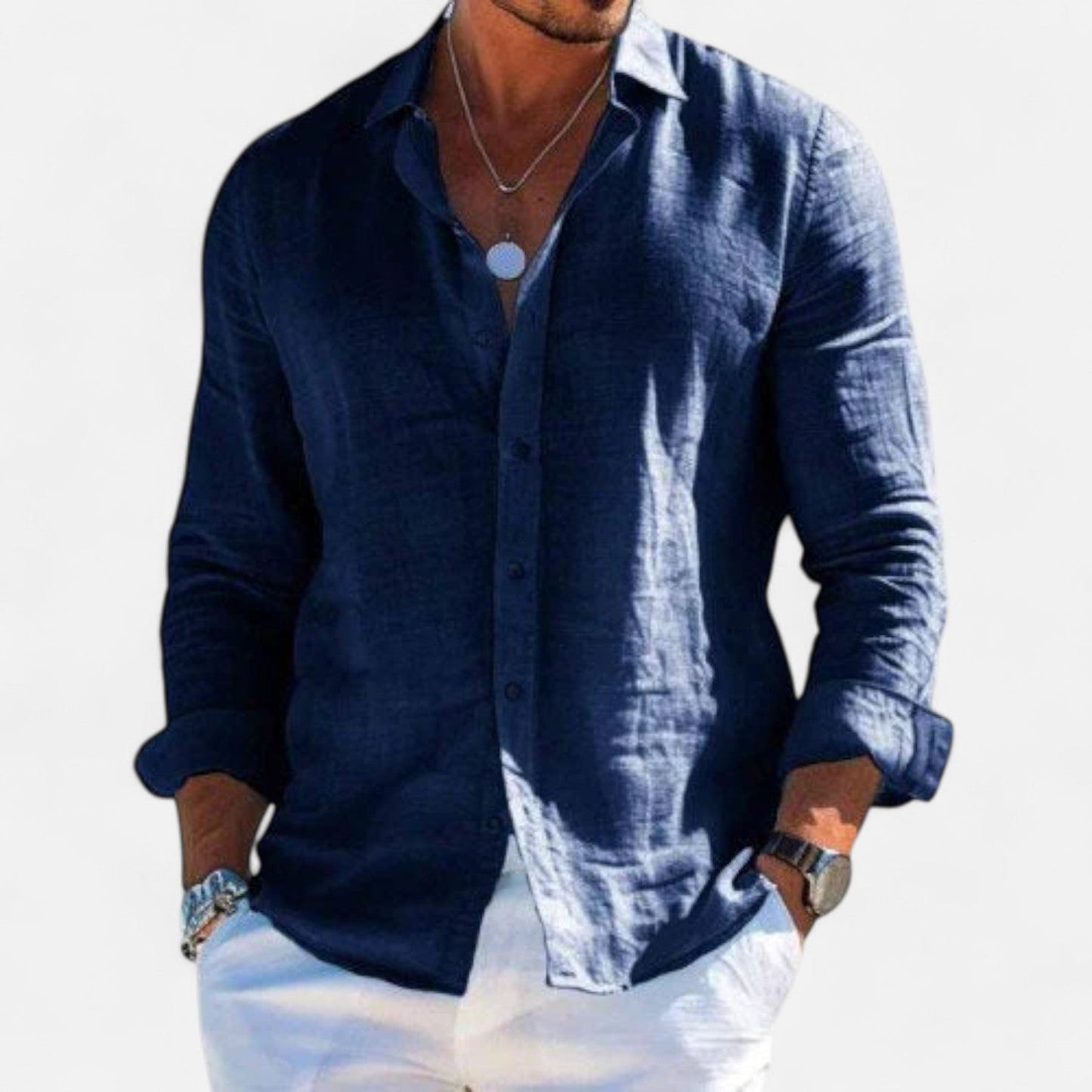 Lorovero | Men’s Cotton-Linen Casual Shirt – Effortless Comfort, Timeless Style
