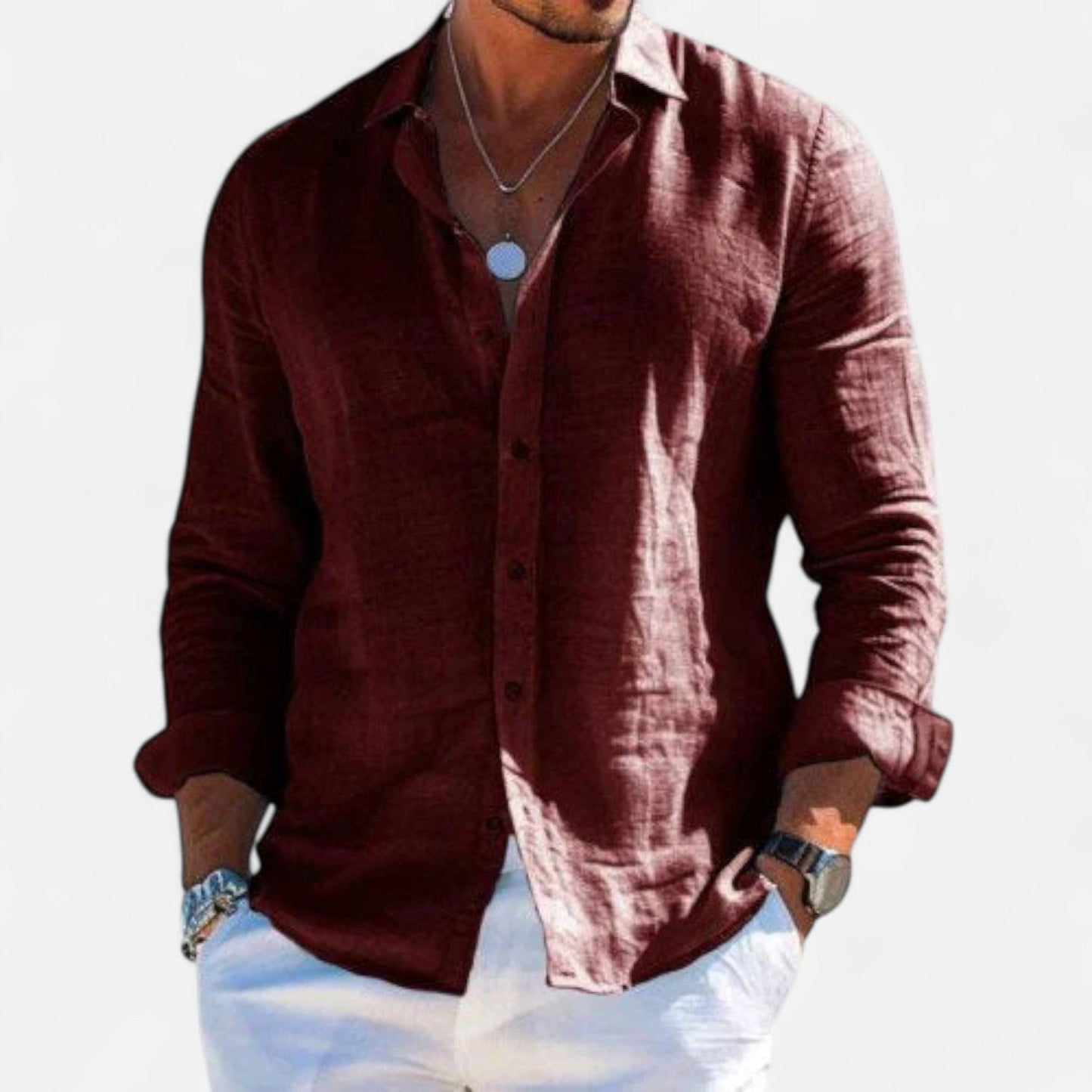 Lorovero | Men’s Cotton-Linen Casual Shirt – Effortless Comfort, Timeless Style