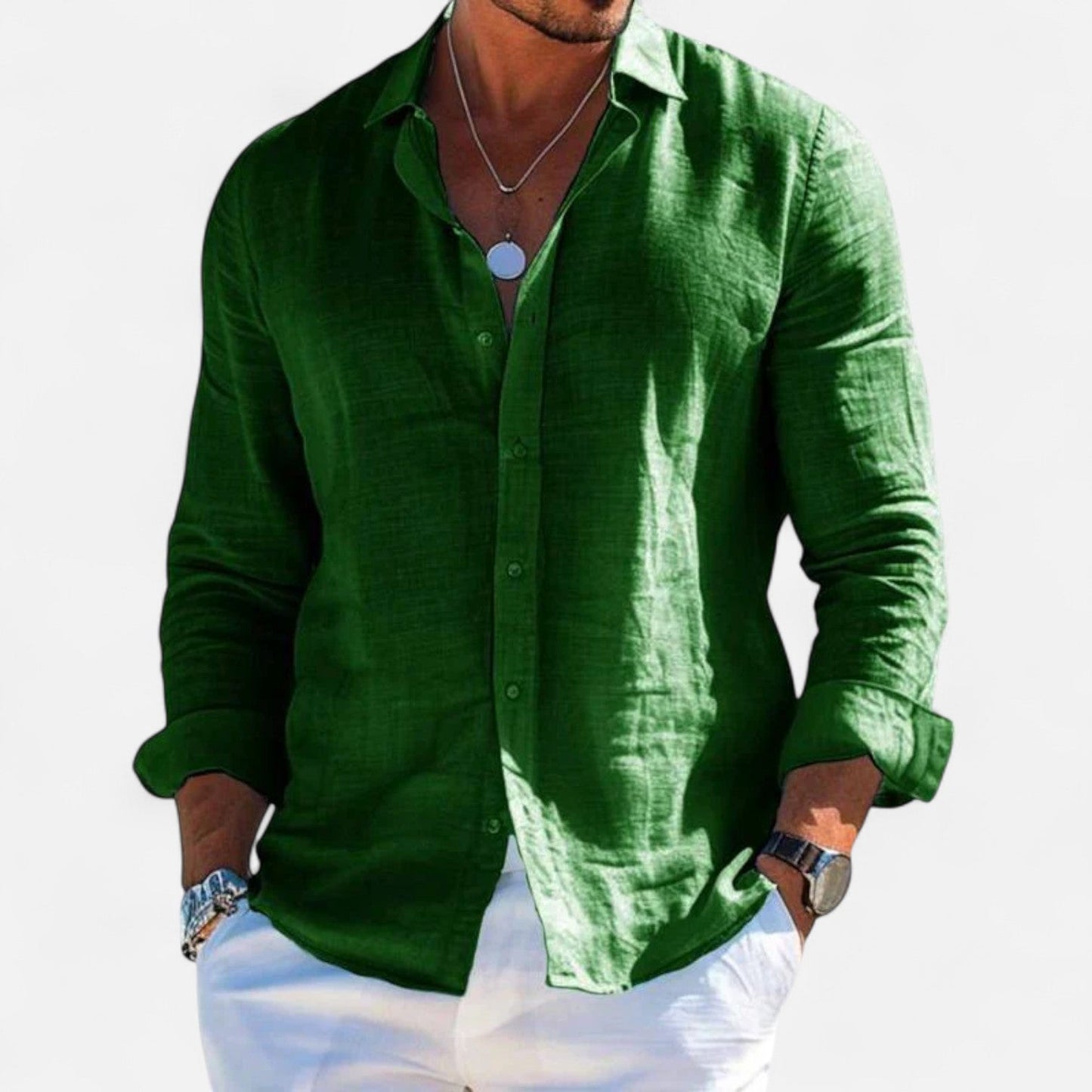 Lorovero | Men’s Cotton-Linen Casual Shirt – Effortless Comfort, Timeless Style