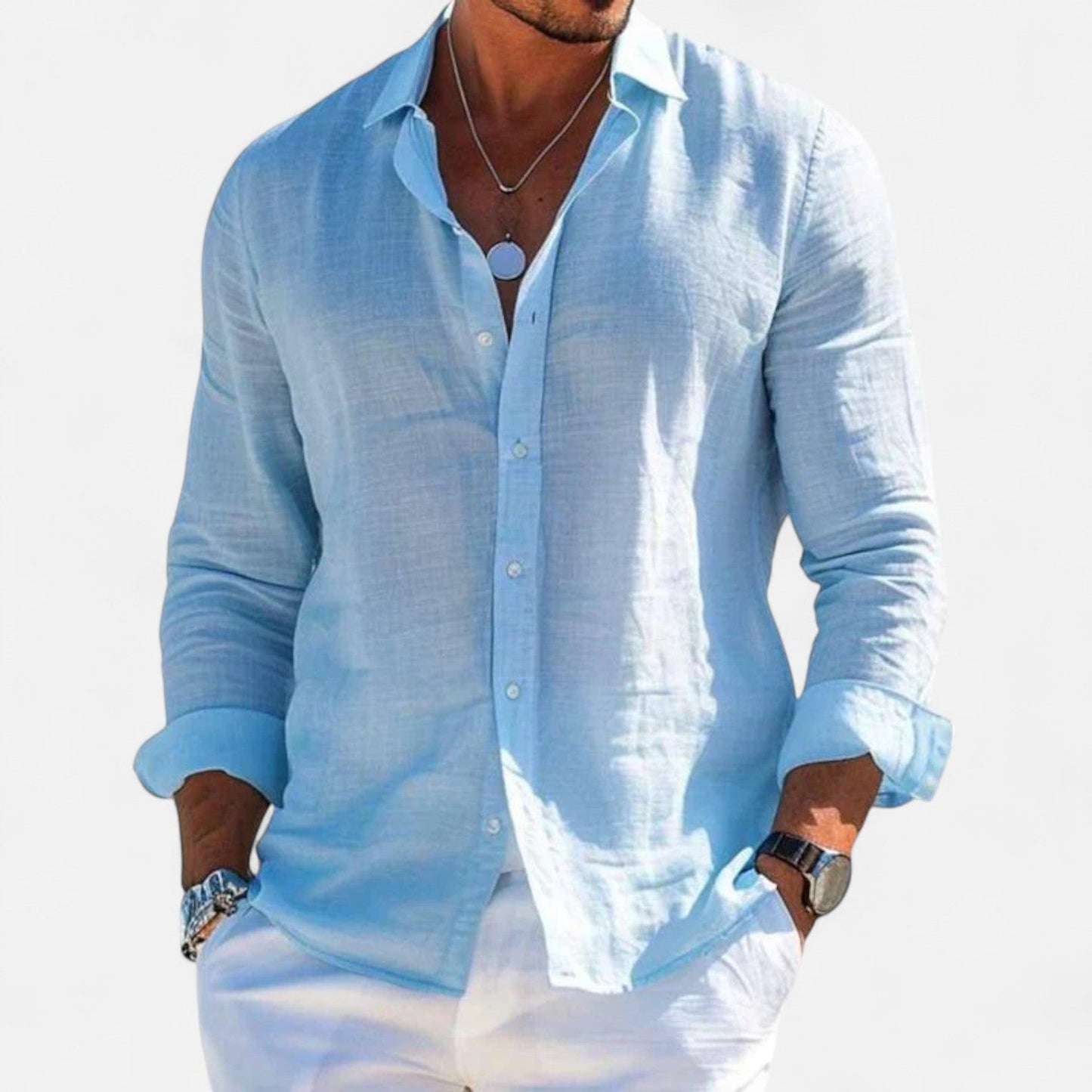 Lorovero | Men’s Cotton-Linen Casual Shirt – Effortless Comfort, Timeless Style