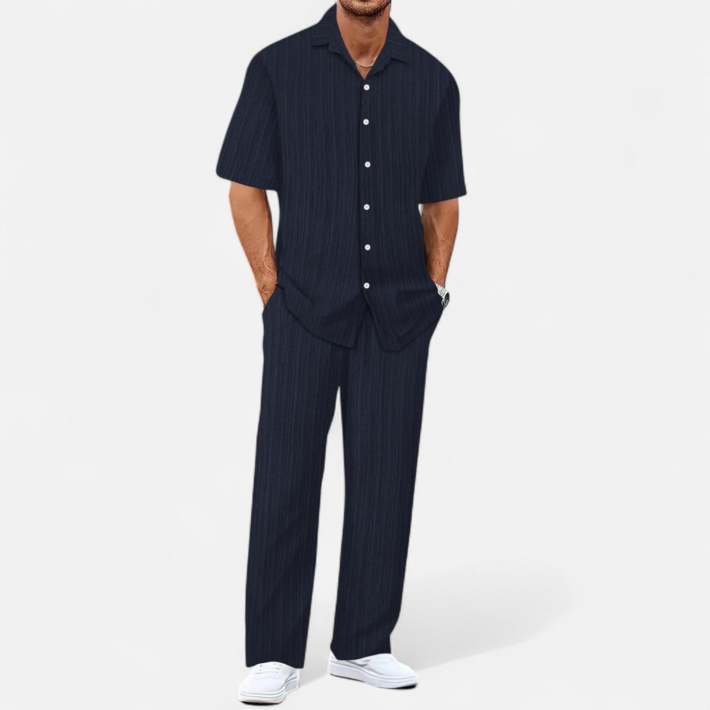 Lorovero | Men’s Long Two-Piece Set – Relaxed Refinement, All-Season Versatility
