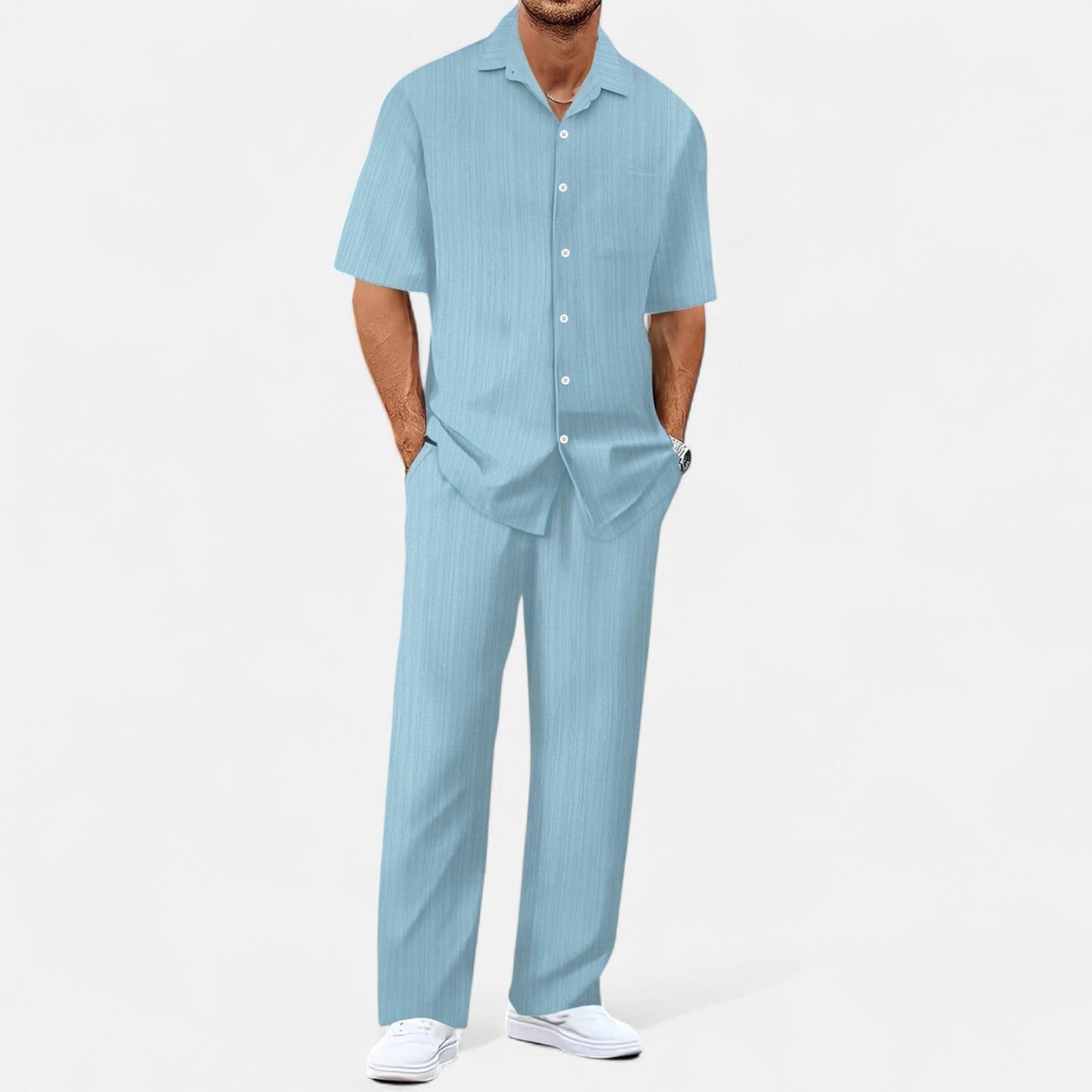Lorovero | Men’s Long Two-Piece Set – Relaxed Refinement, All-Season Versatility