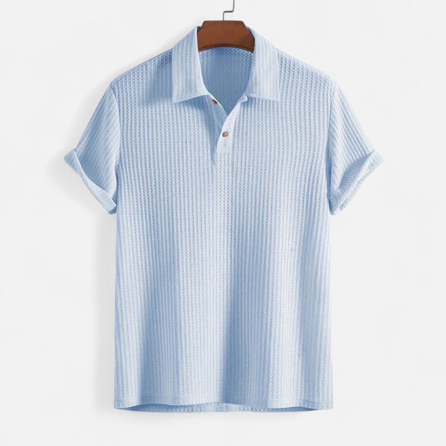 Lorovero Men’s Waffle Knit Polo Shirt – Elevated Texture, Supreme Flexibility