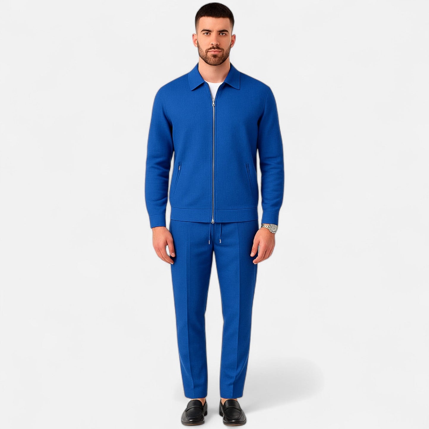 Lorovero | Men’s Long Sleeve Two-Piece Zipper Set – Relaxed Sophistication, All-Season Versatility