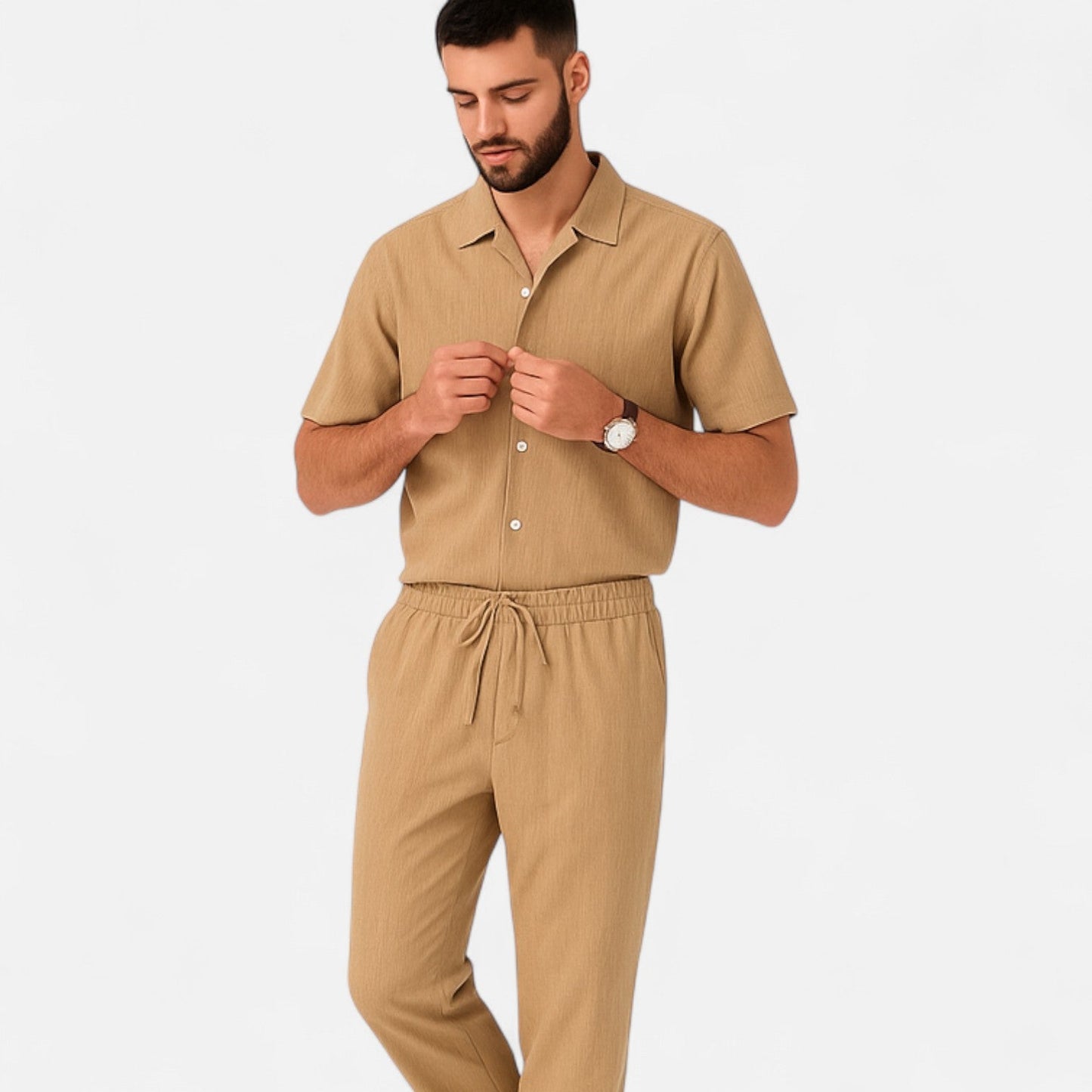 Lorovero | Men’s Long Two-Piece Set – Relaxed Refinement, All-Season Versatility