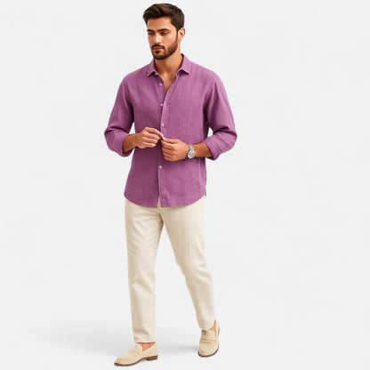 Lorovero | Men’s Classic Fit Linen Shirt – Timeless Comfort, Effortless Sophistication