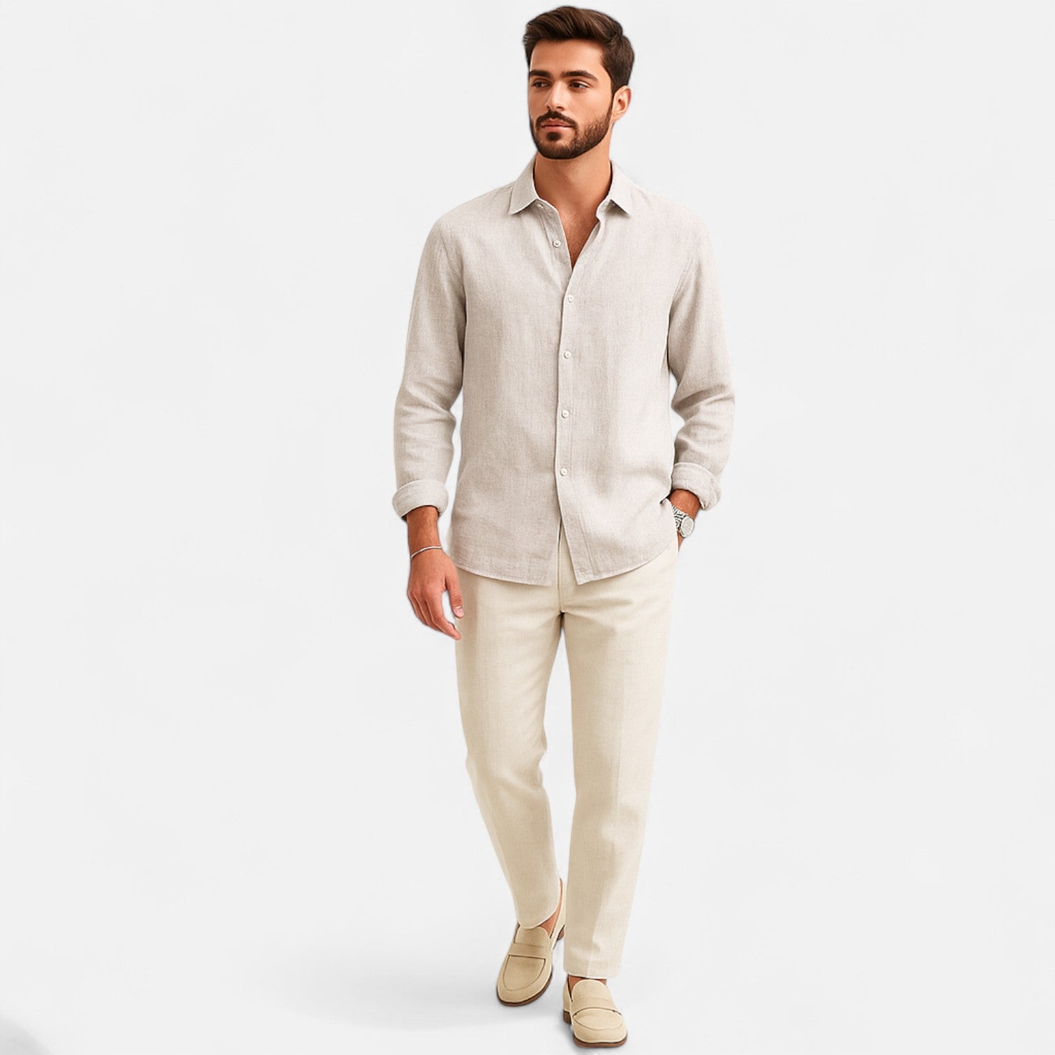 Lorovero | Men’s Classic Fit Linen Shirt – Timeless Comfort, Effortless Sophistication