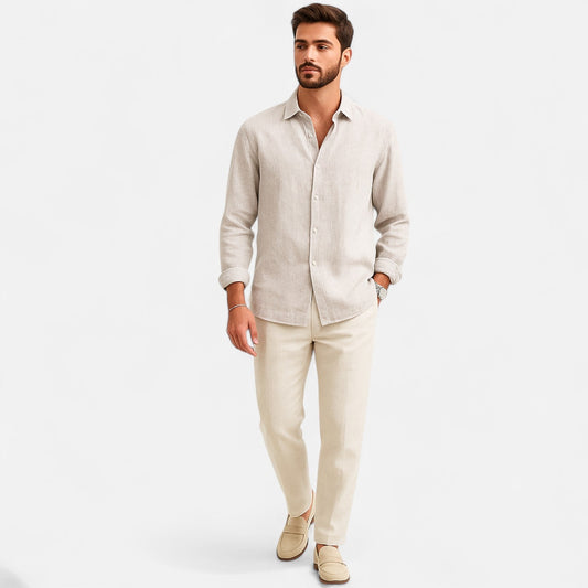 Lorovero | Men’s Classic Fit Linen Shirt – Timeless Comfort, Effortless Sophistication