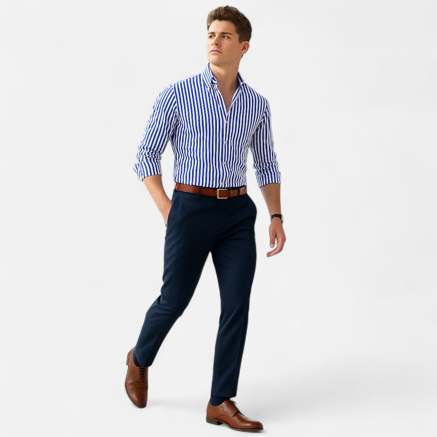Lorovero | Men’s Classic Striped Summer Shirt – Timeless Pattern, Lightweight Comfort
