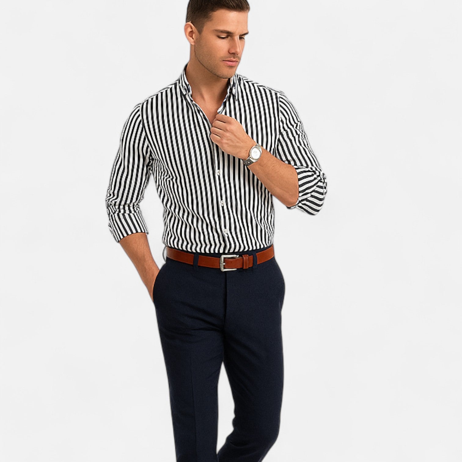 Lorovero | Men’s Classic Striped Summer Shirt – Timeless Pattern, Lightweight Comfort