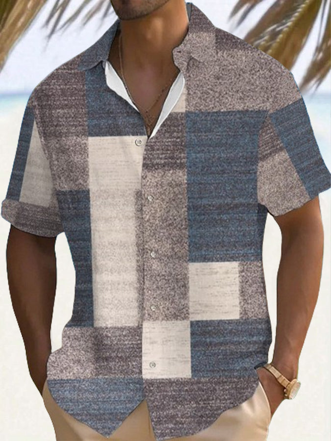 Lorovero |  Dave™ Breezy Patchwork Short Sleeve Shirt