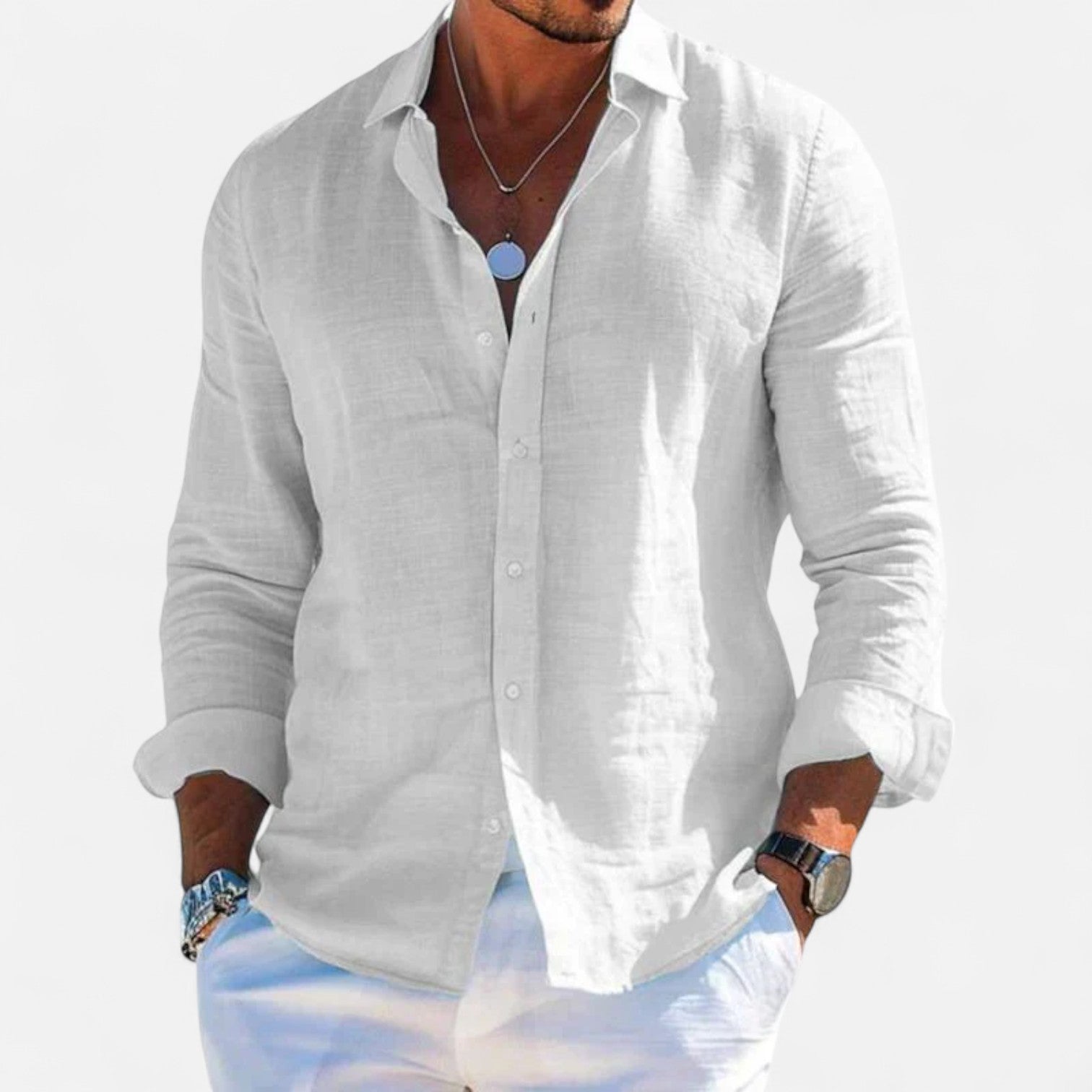 Lorovero | Men’s Cotton-Linen Casual Shirt – Effortless Comfort, Timeless Style