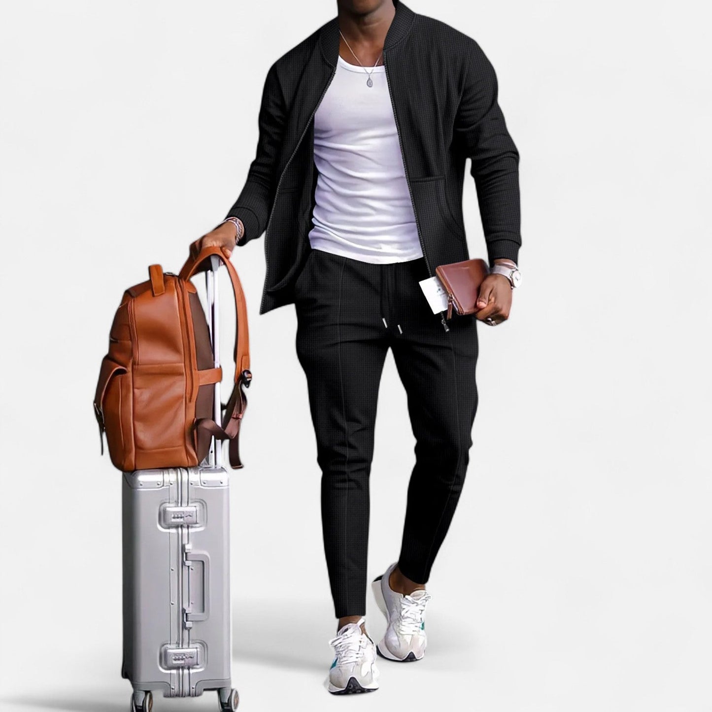 Lorovero | Men’s Long Sleeve Two-Piece Zipper Set – Relaxed Sophistication, All-Season Versatility