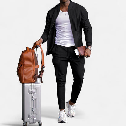 Lorovero | Men’s Long Sleeve Two-Piece Zipper Set – Relaxed Sophistication, All-Season Versatility