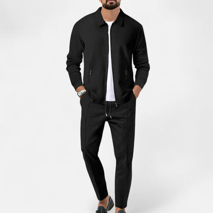 Lorovero | Men’s Long Sleeve Two-Piece Zipper Set – Relaxed Sophistication, All-Season Versatility