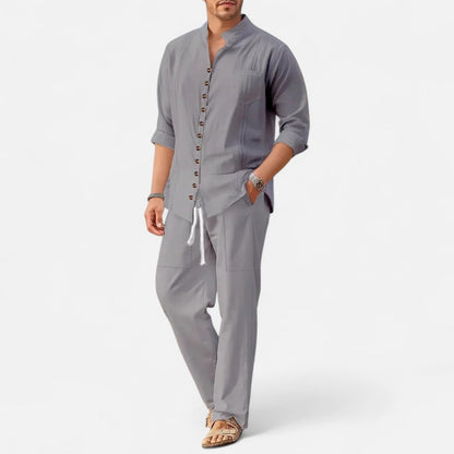 Lorovero | Men’s Long Sleeve Two-Piece Set – Refined Comfort, Effortless Versatility