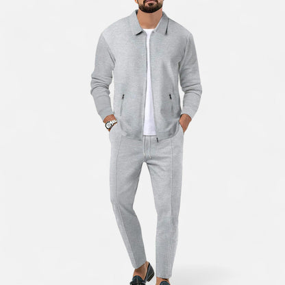 Lorovero | Men’s Long Sleeve Two-Piece Zipper Set – Relaxed Sophistication, All-Season Versatility