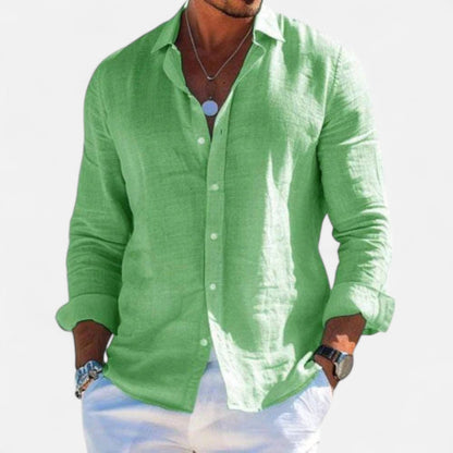 Lorovero | Men’s Cotton-Linen Casual Shirt – Effortless Comfort, Timeless Style