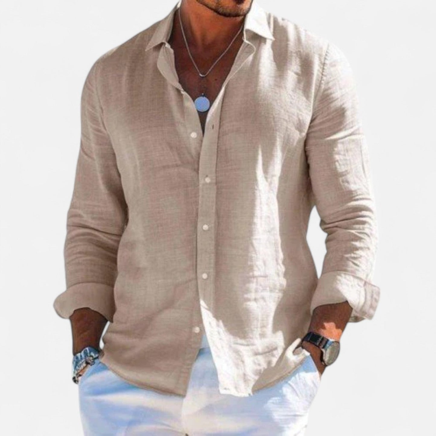 Lorovero | Men’s Cotton-Linen Casual Shirt – Effortless Comfort, Timeless Style