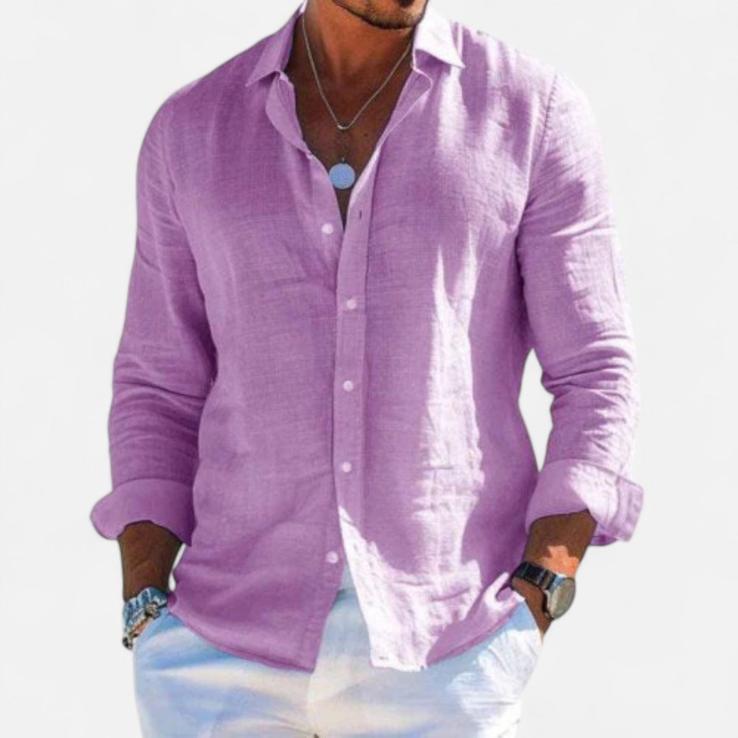 Lorovero | Men’s Cotton-Linen Casual Shirt – Effortless Comfort, Timeless Style