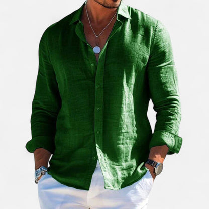 Lorovero | Men’s Cotton-Linen Casual Shirt – Effortless Comfort, Timeless Style
