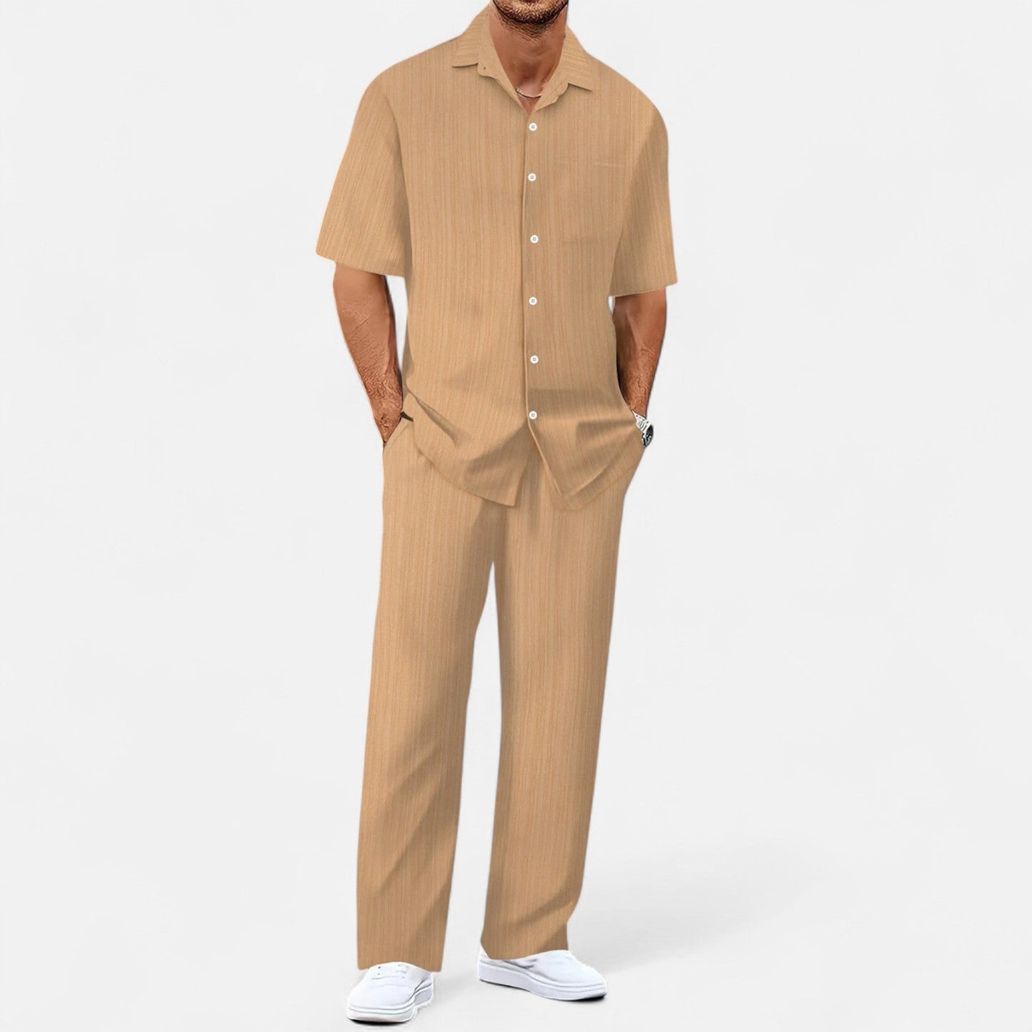 Lorovero | Men’s Long Two-Piece Set – Relaxed Refinement, All-Season Versatility
