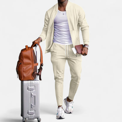 Lorovero | Men’s Long Sleeve Two-Piece Zipper Set – Relaxed Sophistication, All-Season Versatility
