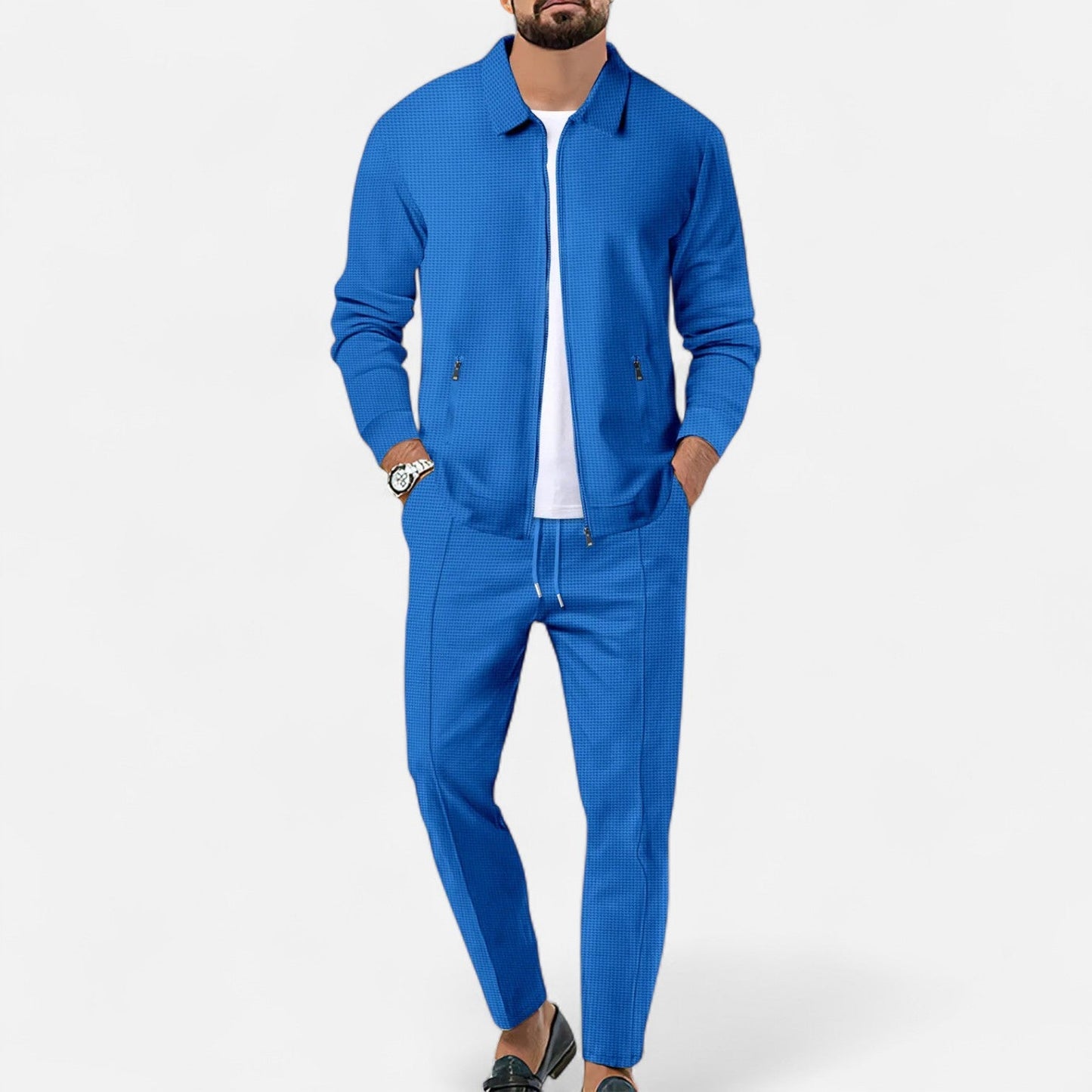 Lorovero | Men’s Long Sleeve Two-Piece Zipper Set – Relaxed Sophistication, All-Season Versatility