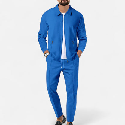 Lorovero | Men’s Long Sleeve Two-Piece Zipper Set – Relaxed Sophistication, All-Season Versatility
