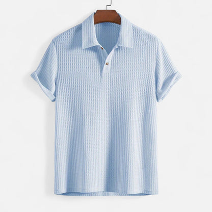 Lorovero Men’s Waffle Knit Polo Shirt – Elevated Texture, Supreme Flexibility
