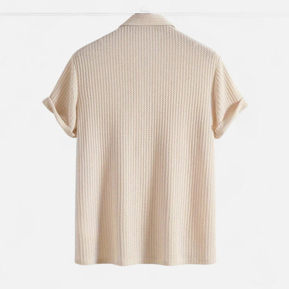 Lorovero Men’s Waffle Knit Polo Shirt – Elevated Texture, Supreme Flexibility