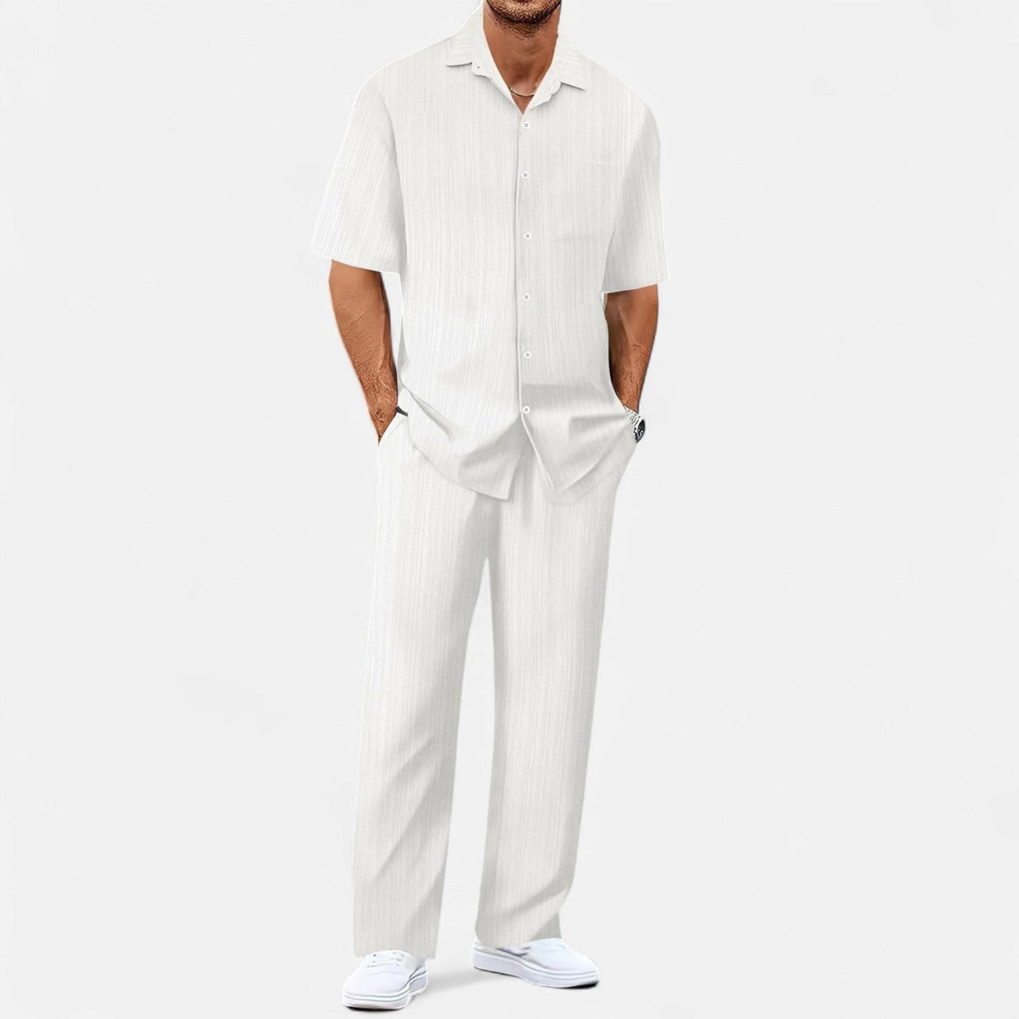 Lorovero | Men’s Long Two-Piece Set – Relaxed Refinement, All-Season Versatility