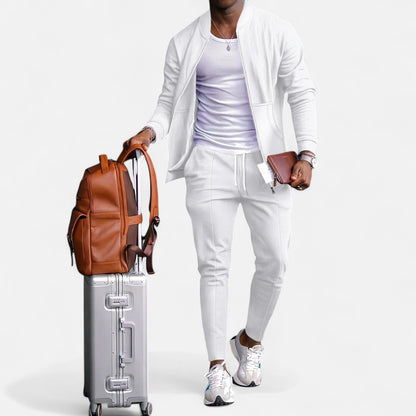 Lorovero | Men’s Long Sleeve Two-Piece Zipper Set – Relaxed Sophistication, All-Season Versatility