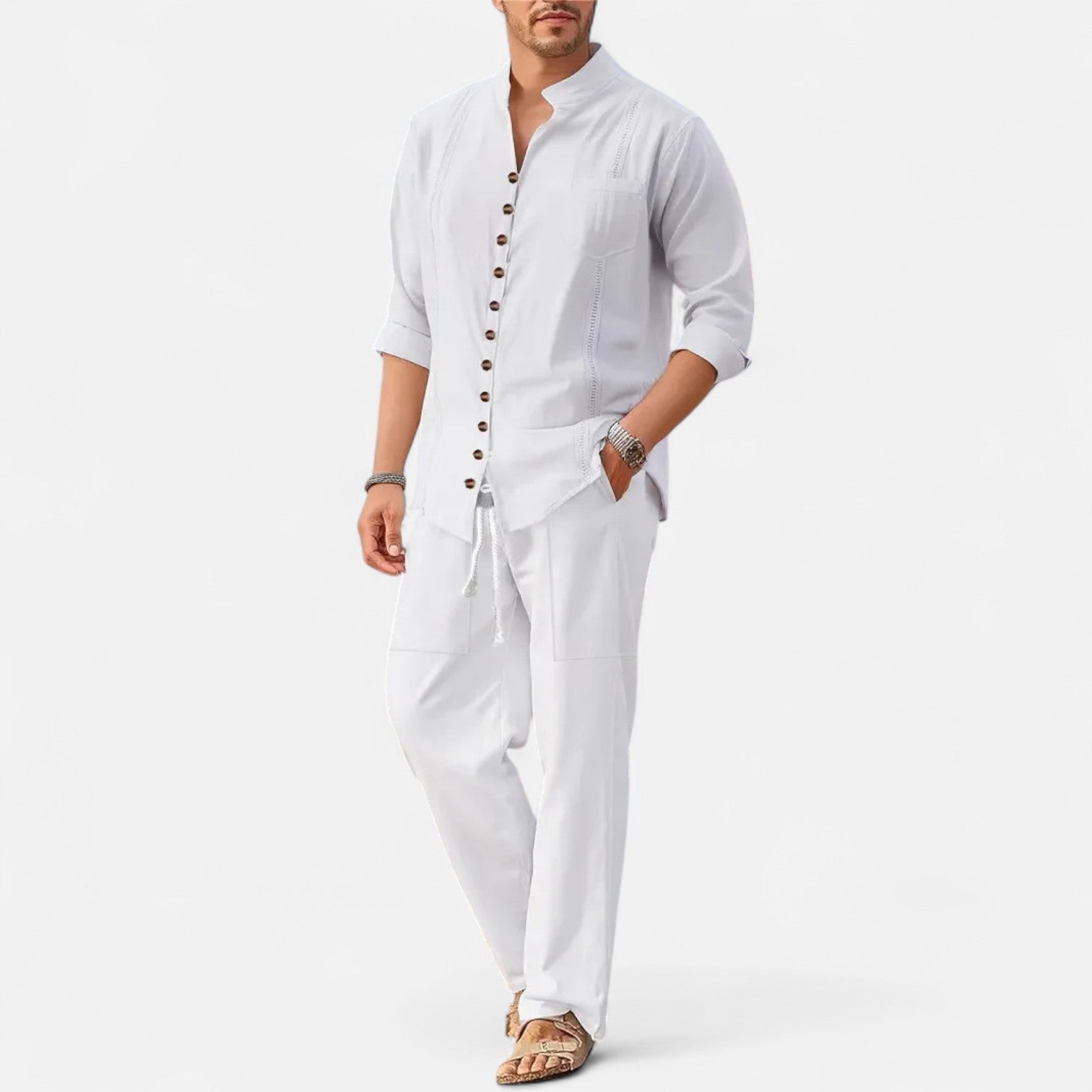 Lorovero | Men’s Long Sleeve Two-Piece Set – Refined Comfort, Effortless Versatility