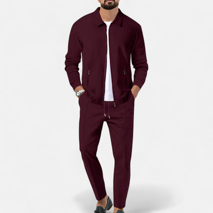 Lorovero | Men’s Long Sleeve Two-Piece Zipper Set – Relaxed Sophistication, All-Season Versatility